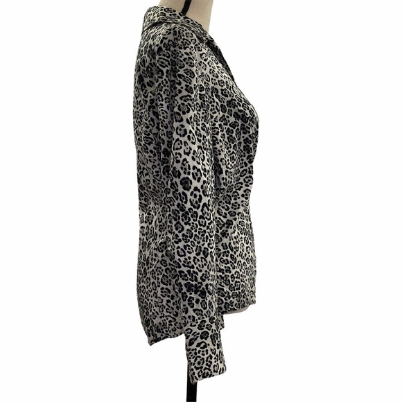 JONES New York Black White Leopard Print Jacket L - Picture 3 of 14